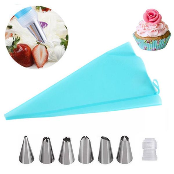 

baking & pastry tools cake decorating kit piping tips silicone icing bags nozzles cream coupler set diy decorate kitchen accessories