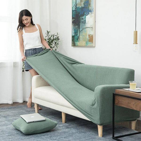 

chair covers 1/2/3/4 seater universal sofa slipcover nordic style solid color knitted elastic case corner cover home living room decor