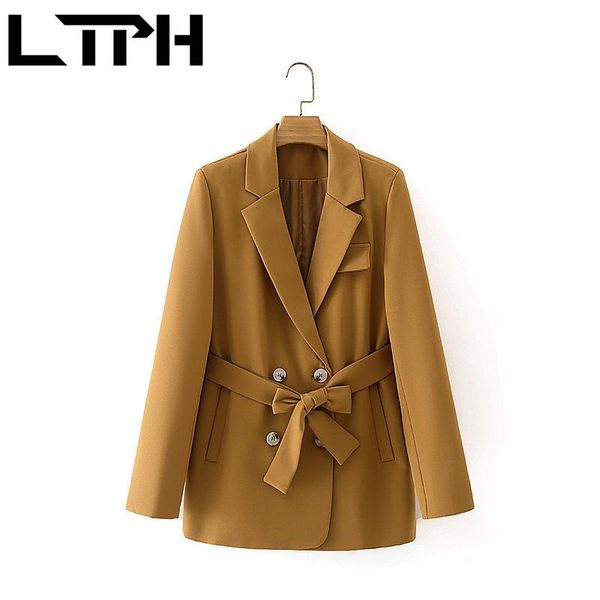 

women's suits & blazers ltph england vintage jackets sashes slim double breasted lady suit coat ol business casual women blazer 2021 au, White;black