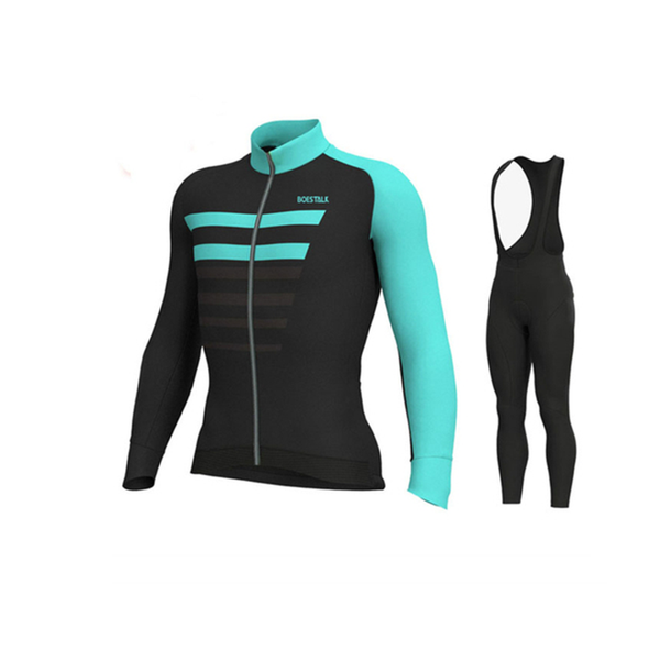 

racing sets boestalk warm and velvet cycling jersey for men women cross-country mountain bike clothing autumn thin motorcycle, Black;blue