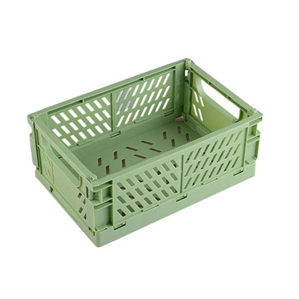 

storage baskets plastic crate folding collapsible box toys sundries bi fruit cosmetic basket organizer utility deskcont n1u0