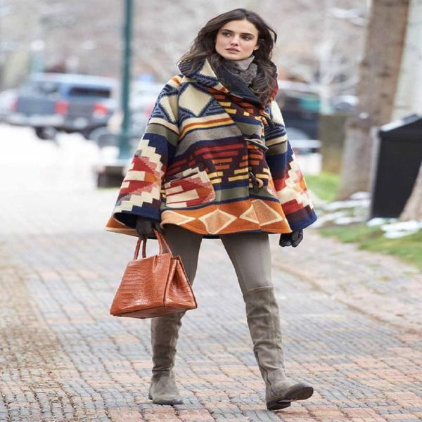

women's wool & blends autumn and winter 2021 longsleeved coat europe the united states to sell stripe printing hat nini, Black
