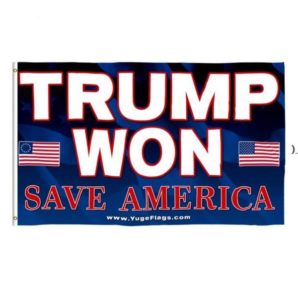 3 * 5 FT Trump Won Flag 2024 Wahlflaggen Donald The Mogul Save America 150 * 90 cm Banner DHL SCHNELLER Versand