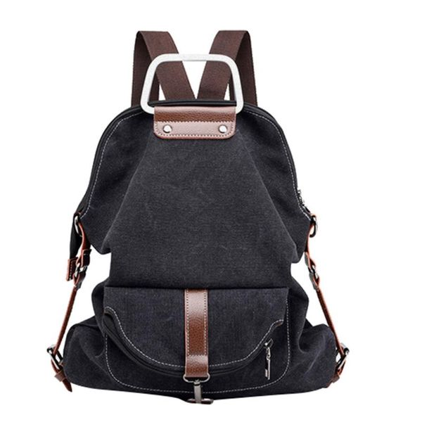 

backpack maioumy canvas zipper solid versatile college shoulder bag fashion multi-function
