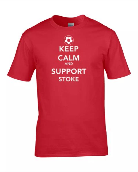 

keep calm and support stoke- mens football supporter t shirt, White;black