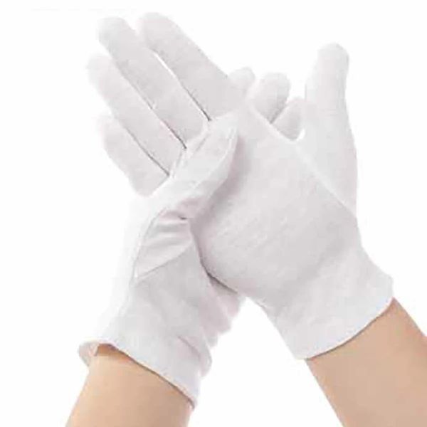 

disposable white gloves soft cotton safety oil-resistant camping picnic bbq - b, Blue;gray