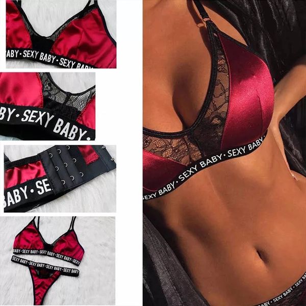 

lace hollow red pyjama temptation bra and panty set bandage corset exotic underwear baby new s-xxxl, Black;white