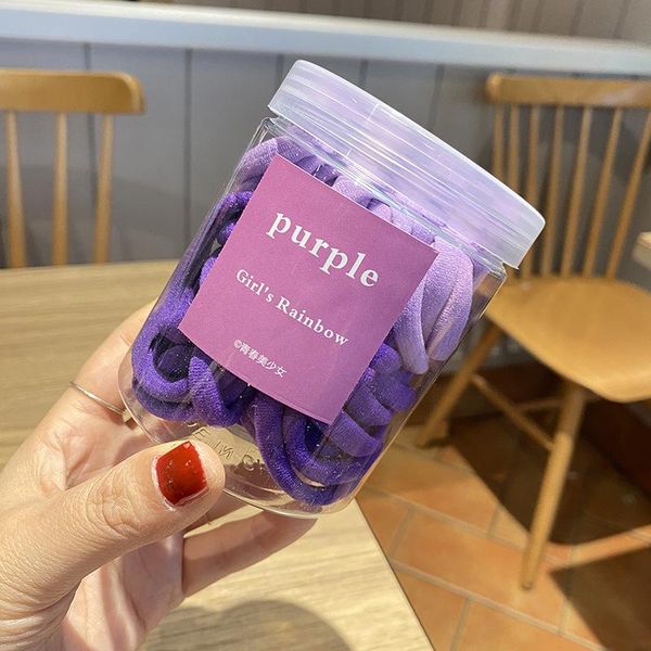 

50/set women girls 4cm candy color elastic hair bands ponytail holder rubber korean rings scrunchie accessories, Slivery;white