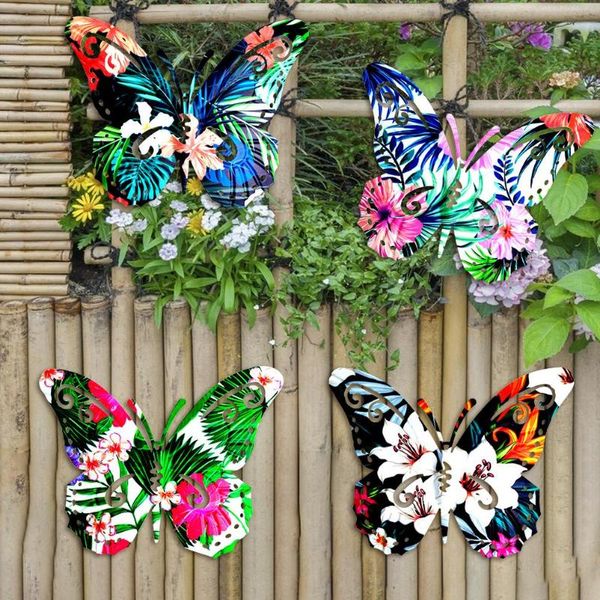 

metal butterfly wall art decor hanging sculpture indoor outdoor for home bedroom living room office garden ornament decorations