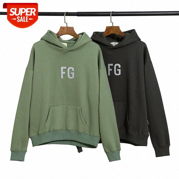 

street brand fog men and women wealth fg hooded reflective loose eentials plus velvet sweater all-match #ck2z, Black