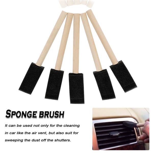 

5pcs/set car-styling cleaning supplies black sponge brush air conditioner vent car grille auto detailing blinds duster