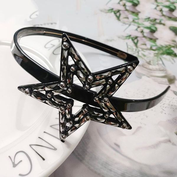 

hair clips & barrettes 2021 rhinestone five-pointed star bands hoop accessories for women girls fashion crystal geometric headbands ornament, Golden;silver