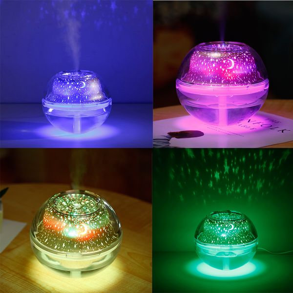 

500ml air humidifier usb ultrasonic aromatherapy diffuser with star sky lamp for home babyroom mini electric mist maker fogger