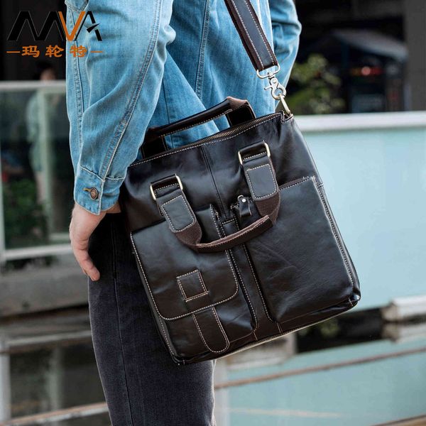 

men's busins handbag leather one shoulder msenger bag trend