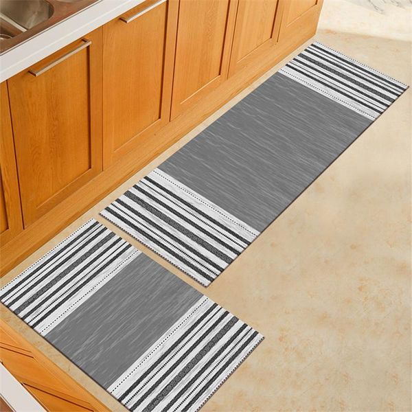

nordic striped kitchen mat anti-slip water absorbent bathroom carpet washable rug doormat entrance hallway floor carpets