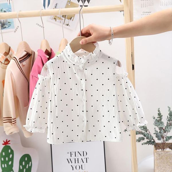 

baby girl blouse fashion shirts for girls dots kids blouses turtleneck casual summer 1 5 years, White;black