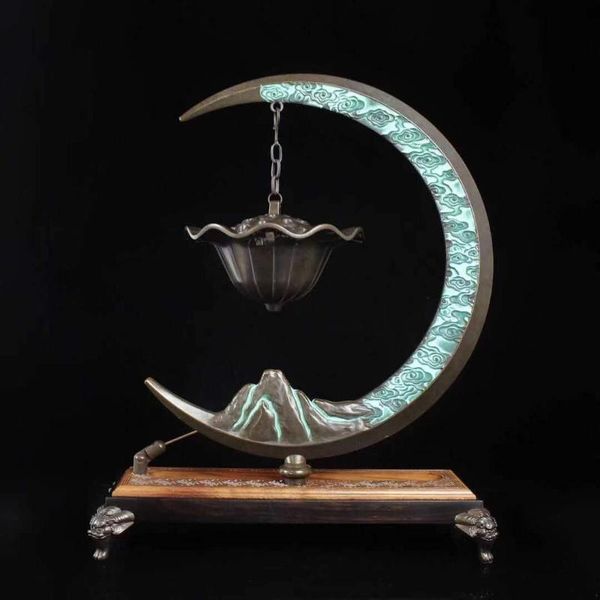 

large hanging incense burner with music copper holder moon vintage smoke waterfall backflow home decor handicraft fragrance lamps