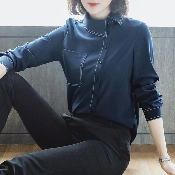 

women's blouses & shirts plus size korean fashion woman clothing feminine blouse sleeve long shirt female ol office wear womens and dd, White