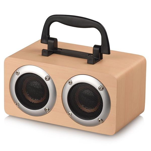 

mini speakers 2021 wooden bluetooth bass speaker with handle phone holder portable stereo wireless loudspeaker hifi soundbox w5b