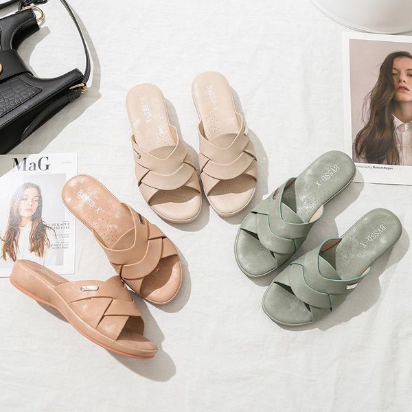 

sandals women platform flats ankle buckle straps ladies summer beach casual shoes handmade, Black