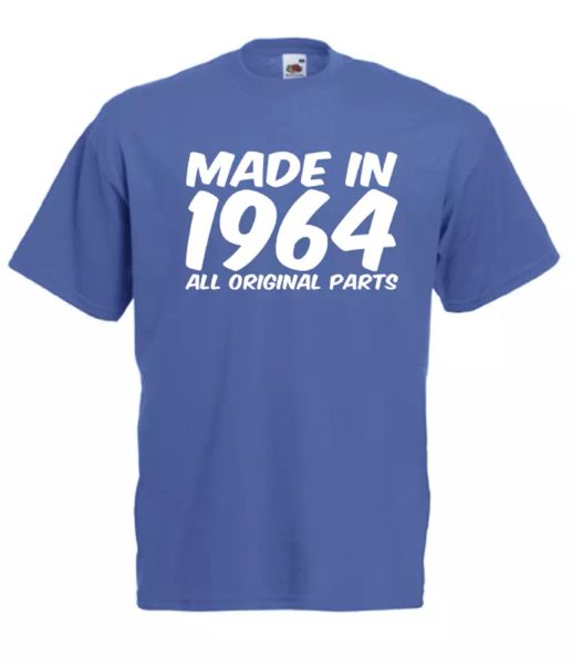 

made in 1964 xmas gift idea mens women t shirts multi-color s-2xl, White;black