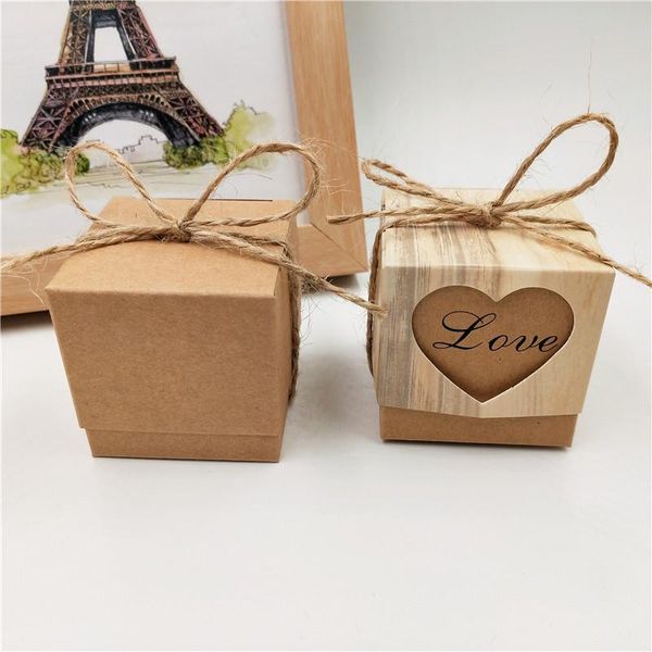 

gift wrap 20pcs 5x5x5cm small cube kraft paper cardboard boxes with tie rope/ribbon and bottom covered cartons wedding supplies