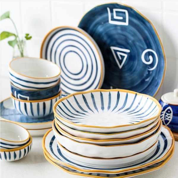 

dishes & plates european ceramic tableware set plate instant noodles bowl household gifts dinner serving tray