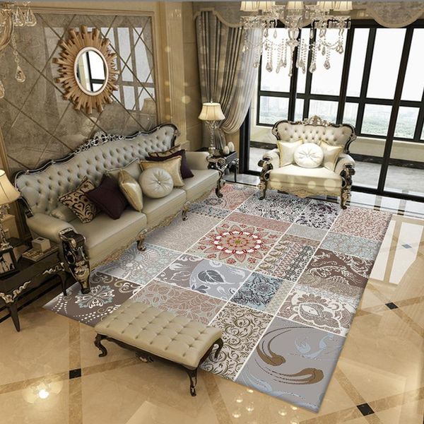 

carpets retro bohemian decoration living room white and blue carpet children's bedroom moroccan style kitchen non-slip floor mats