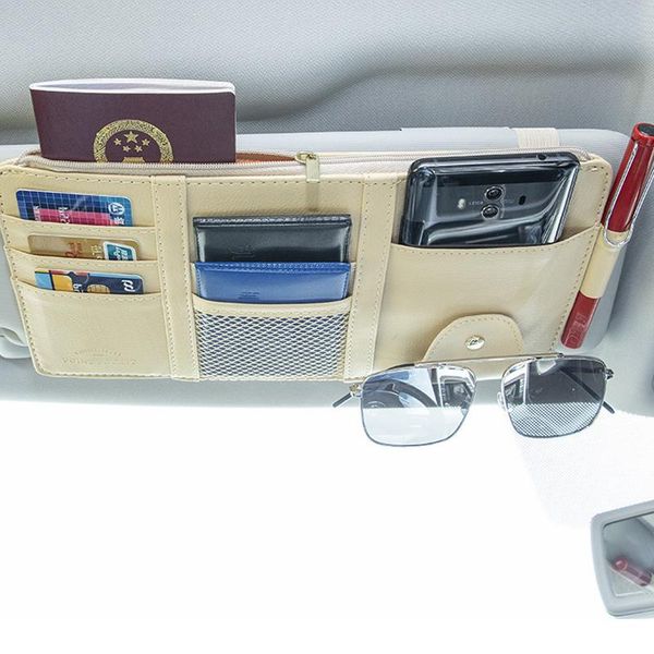 

car organizer sun visor bill pen business card holder cd dvd storage box sunglasses clip mesh stowing accessories