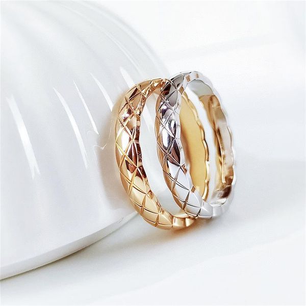 

cluster rings 2021 trend sterling silver 925 women light luxury niche design rhombic lattice cross sky star jewelry ring, Golden;silver
