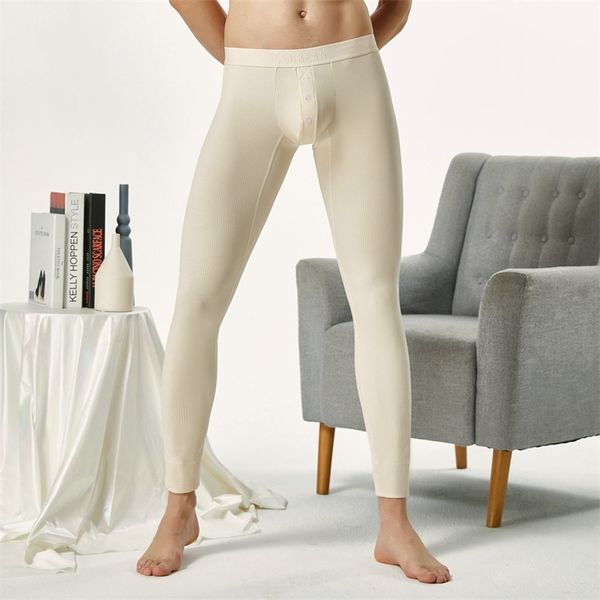 

seobean autumn and winter men's cotton long johns low rise thermal underpants leggings 211110, Black;white