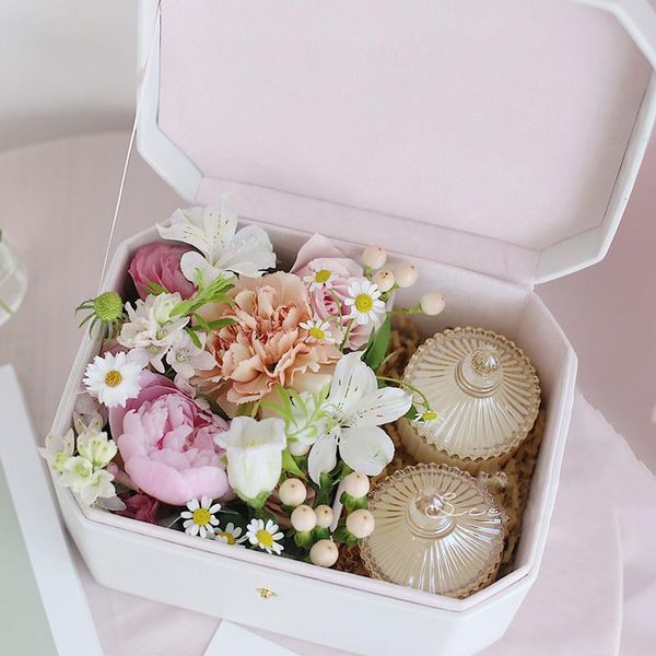 

gift wrap octagonal flower packaging box jewelry valentine's day wedding