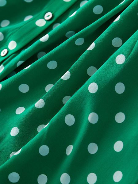 

dress / thick heavy mulberry jubilant mood color wave dot silk shirt women's 2021 fashion, Black;gray