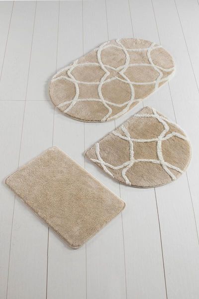 

bath mats bonne oval stone 3-set mat 8694545035096