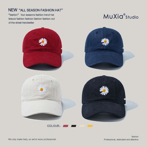 

,snapback little daisy baseball cap women's net red girl korean versatile gd floret embroidered, Blue;gray