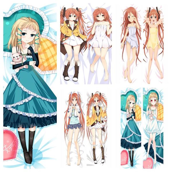 

pillow anime dakimakura black aihara enju tina sprout hugging body throw cover case diy customized decorative pillowcase