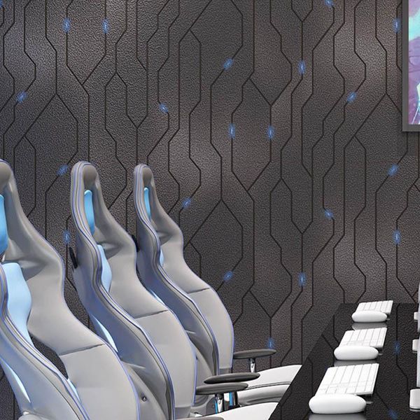 

wallpapers 3d imitation deer skin velvet tv background wallpaper thickening personalized industrial style line geometric pattern film and