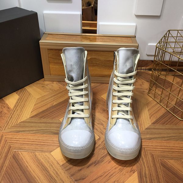 

classic canvas shoes designer rick boots men sneaker 2021 women casual fashion leather lace up white shoe platform luxurys, Black