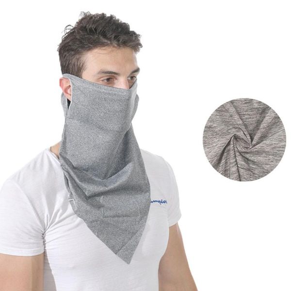 

scarves women men outdoor sports bandana scarf headwear solid color face riding cycling headscarf tube wristband headband, Blue;gray