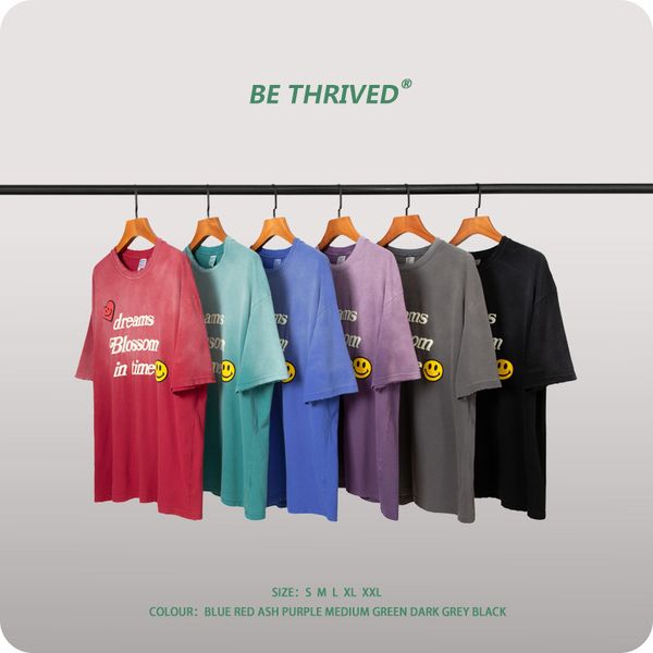 

be men's wear | 2021 summer batik used foam smiley face letter printed short sve high street fashion t-shirt men's wear, White;black