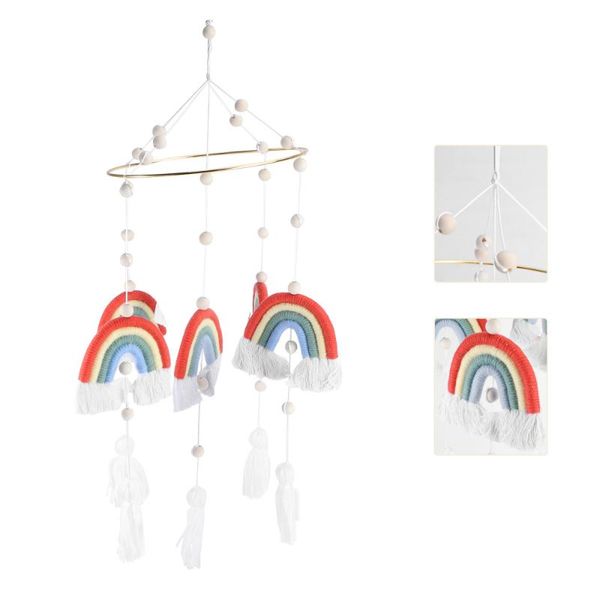 

1pc decorative craft rainbow hanging hand-woven household ornament objects & figurines
