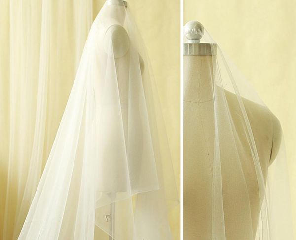

bridal veils cut edge extra wide veil white / off ivory champagne wedding, Black
