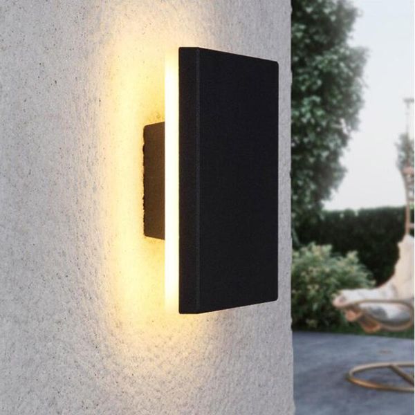 

creative round square led outdoor waterproof wall lamp garden simple villa moisture lamps