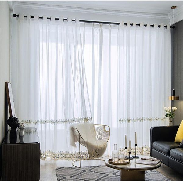 

curtain & drapes melunmhom modern blue yellow embroidered tulle curtains for living room bedroom window screens hollow rhombus lace sheer