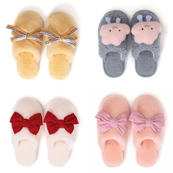 

newly girl shoes bowknot autumn winter clouds cute home cotton slipper red grey women warm breathable fashion all inclusive plush slippers s