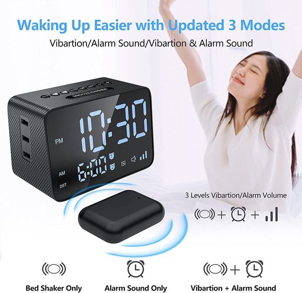 

wirels electronic led usb alarm clock with wirels vibration
