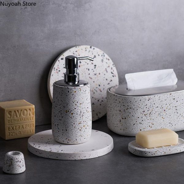

liquid soap dispenser marble bottle nordic luxury bathroom decoration supplies dish storage box household daily necessities