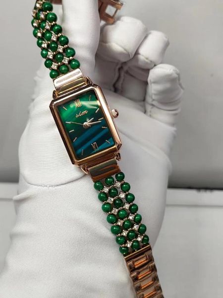 

beaded, strands natural malachite stone beads bracelet watch diy gem jewelry for woman gift wholesale, Black
