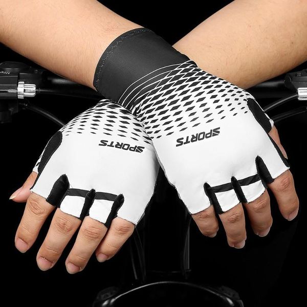 

cycling gloves men breathable sweat absorption non-slip half finger fitness weightlifting gel mtb bicycle riding, Black