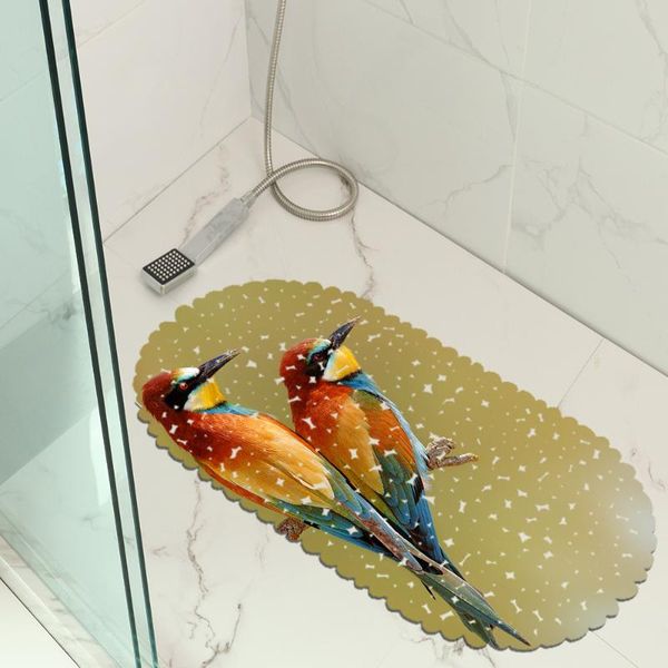 

modern bath mats printed pvc non slip bathroom floor mat toilet washroom shower rug carpet
